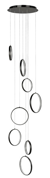 Hanglamp Olympia 8 Rond Zwart