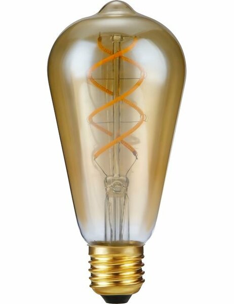 LED E27 ST64 Amber 5 Watt Dimbaar