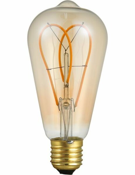 LED E27 ST64 DL Amber 5 Watt Dimbaar