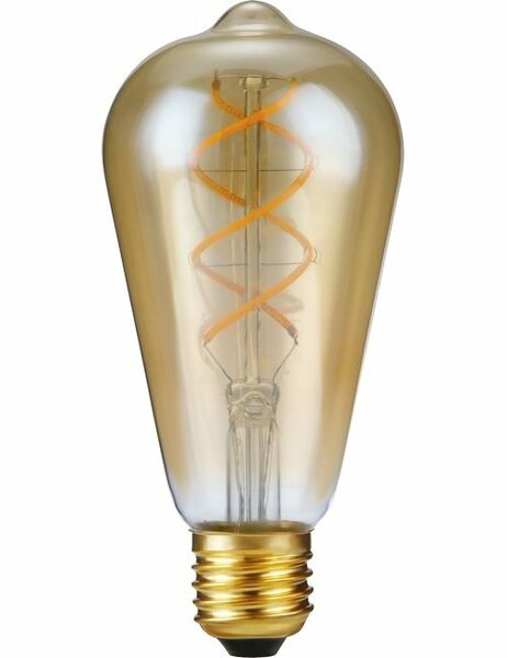 LED E27 ST64 Amber Curled 5 Watt 3 Staps Dimbaar