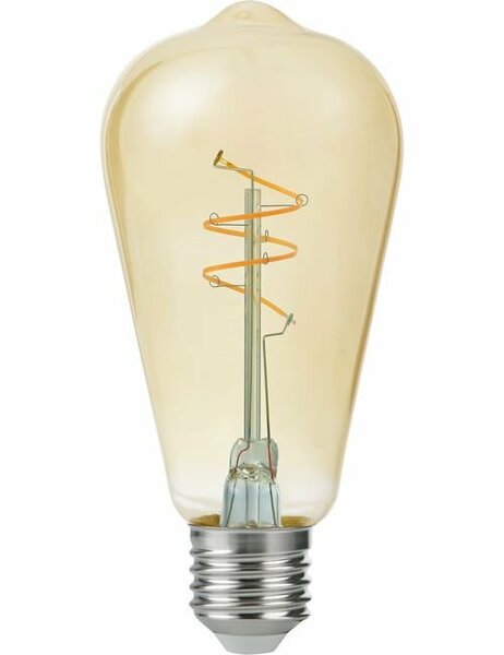 LED E27 Slim ST64 Amber Curled 4,2 Watt Dimbaar