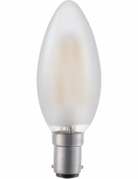 LED BA15D Kaars Frosted 4 Watt Dimbaar