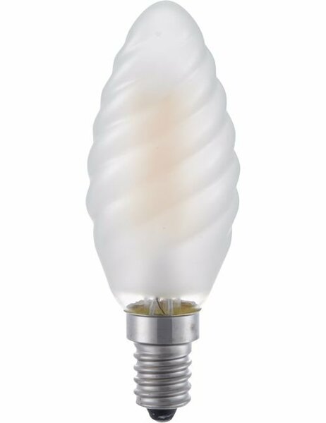 LED E14 Kaars Twisted Frosted 4 Watt Dimbaar
