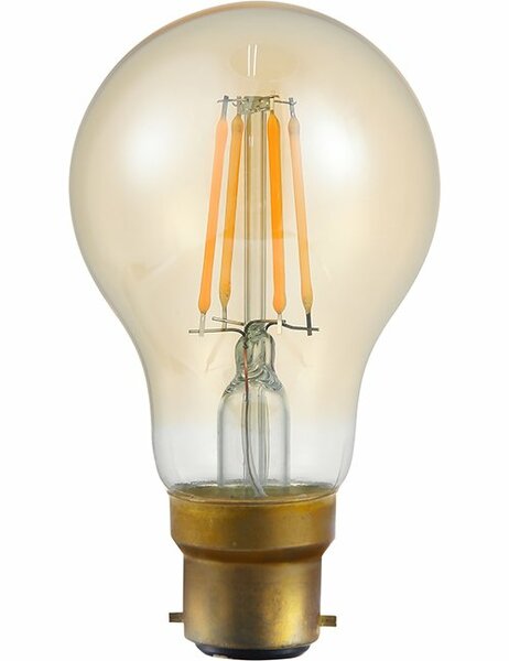 LED BA22D A60 Amber 4 Watt Dimbaar