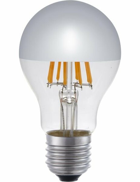 LED E27 A60 Kopspiegel Zilver 6,5 Watt Dimbaar