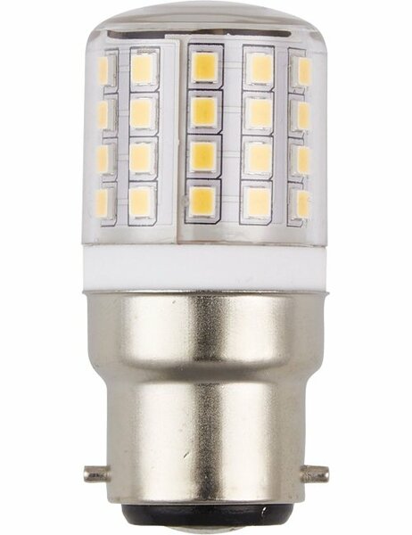 LED Ba22d Tube T27x58 24-30V 550Lm 4.5W 830 AC/DC Clear Non-Dim