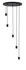 Plafondplaat Rond 5 45cm Zwart + Ring
