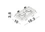 Inbouwspot Cedi Dubbel GU10 Zwart/Wit