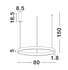 Hanglamp Elowen Up/Down 80cm Zilver 3000K Dimbaar