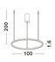 Hanglamp Tarquin 100cm Wit 3000K Dimbaar