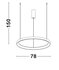 Hanglamp Pertino 80cm Wit 3000K Dimbaar