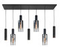 Hanglamp Perugia 7 + Glas Recht Zwart