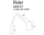 MAXLIGHT W0047 Wandlamp  RIDER Wit