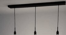 Eigen ontwerp Hanglamp 3 zwarte plafondbalk