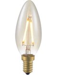 LED E14 Kaars Amber 2 Watt Dimbaar