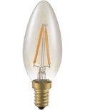 LED E14 Kaars Amber 2 Watt Dimbaar