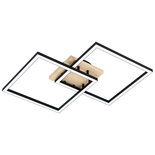 Connect Z Plafonnière Lomaltas Vierkant Zwart/Hout Wittinten