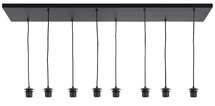 Plafondplaat 8 130x35cm Zwart + Ring