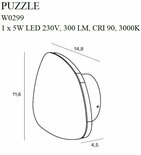 Wandlamp Puzzle Small Zwart