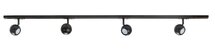 Complete set Trackverlichting Basic Bol 1,5 meter Zwart incl. 4 spots