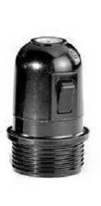 Bakeliet fitting met wipschakelaar en schroefdraad buiten