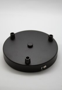 Plafondplaat 3 lampen Zwart 15cm