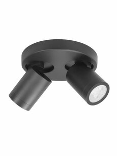 IP44 Opbouwspot Oliver 2 Rond Zwart IP44 Opbouwspot Oliver 2 Rond Zwart