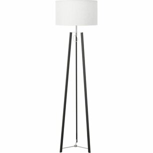 Vloerlamp Tripod Zwart/Chroom inc. kap Vloerlamp Tripod Zwart/Chroom inc. kap