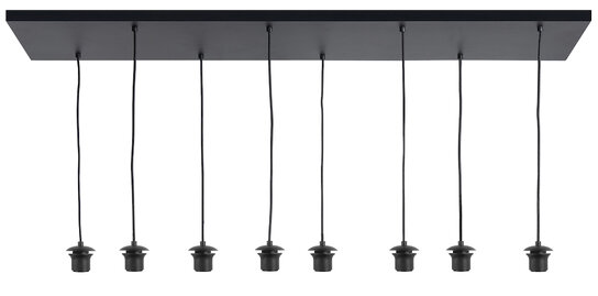 Plafondplaat 8 130x35cm Zwart + Ring