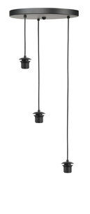 Plafondplaat Rond 3 35cm Zwart + Ring