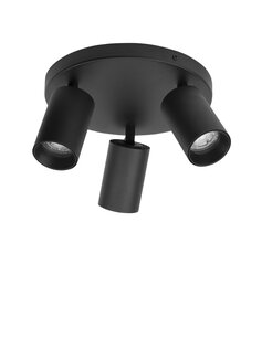 Opbouwspot Tod Triple Rond Zwart Opbouwspot Tod Triple Rond Zwart