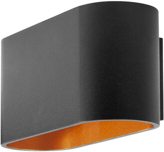 Wandlamp Oval Zwart/Goud 
