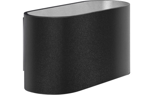 Wandlamp Oval Zwart/Zilvergrijs 