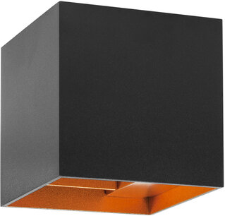 Wandlamp Square Zwart/Goud