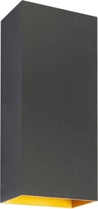 Wandlamp Eros Up/Down Zwart/Goud 