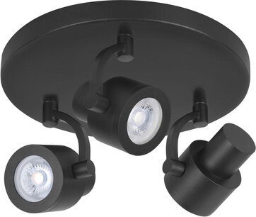 Opbouwspot Alto 3 Rond Zwart