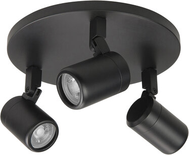 Opbouwspot IP44 Rain 3 Rond Zwart