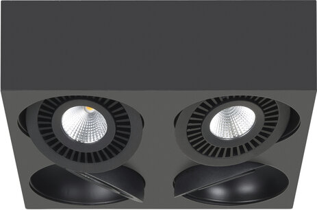 Opbouwspot Eye 4 Vierkant Zwart