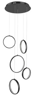 Hanglamp Olympia 5 Rond Zwart Hanglamp Olympia 5 Rond Zwart