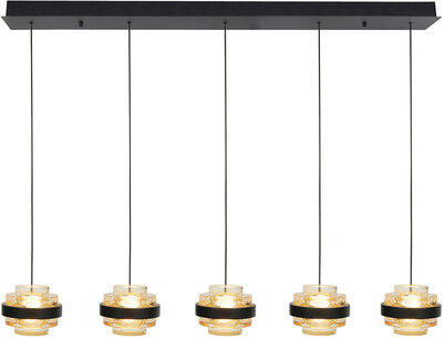 Hanglamp Dynasty 5 Recht Amber Hanglamp Dynasty 5 Recht Amber