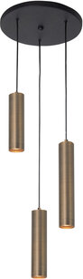 Hanglamp Perugia 3 Rond Brons Hanglamp Perugia 3 Rond Brons