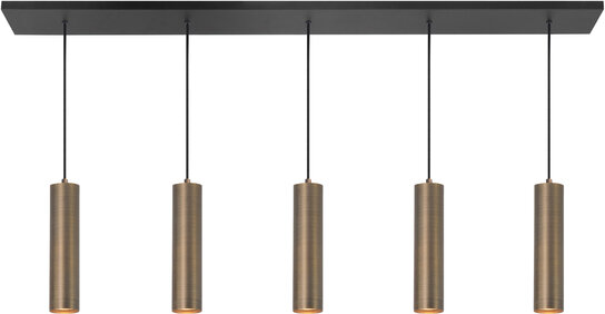 Hanglamp Perugia 5 Recht Brons Hanglamp Perugia 5 Recht Brons