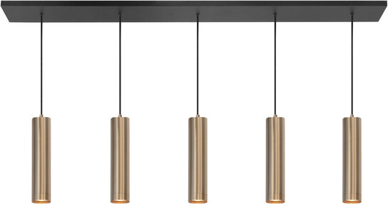 Hanglamp Perugia 5 Recht Goud Hanglamp Perugia 5 Recht Goud