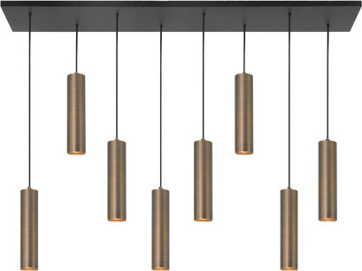 Hanglamp Perugia 8 Recht Brons Hanglamp Perugia 8 Recht Brons