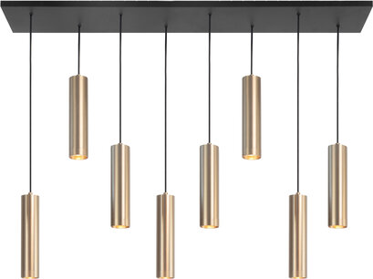 Hanglamp Perugia 8 Recht Goud Hanglamp Perugia 8 Recht Goud