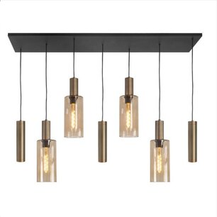Hanglamp Perugia 7 + Glas Recht Brons Hanglamp Perugia 7 + Glas Recht Brons