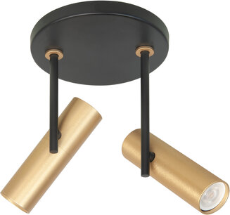 Opbouwspot Trend 2 Rond Zwart/Goud