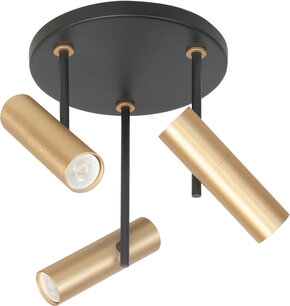 Opbouwspot Trend 3 Rond Zwart/Goud
