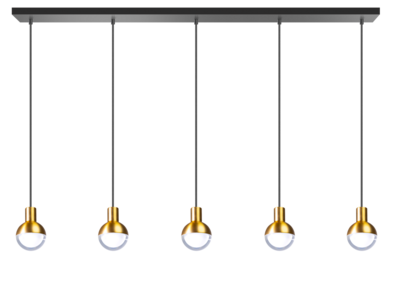 Hanglamp Drop 5 Zwart/Messing
