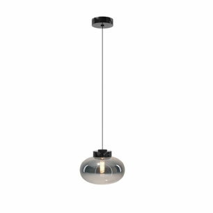 MAXLIGHT P0515  Hanglamp MOONSTONE SMOKE GLASS+Zwart MARBLE
